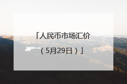 人民币市场汇价（5月29日）