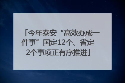 今年泰安“高效办成一件事”国定12个、省定2个事项正有序推进