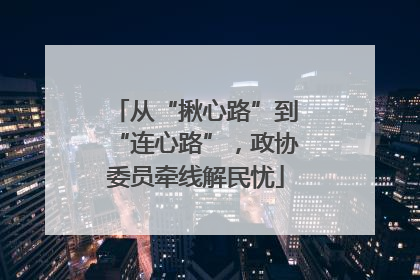 从“揪心路”到“连心路”，政协委员牵线解民忧