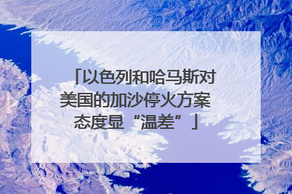 以色列和哈马斯对美国的加沙停火方案态度显“温差”