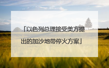 以色列总理接受美方提出的加沙地带停火方案