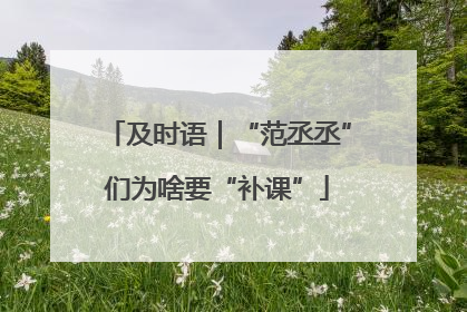 及时语｜“范丞丞”们为啥要“补课”