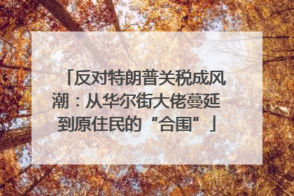 反对特朗普关税成风潮：从华尔街大佬蔓延到原住民的“合围”