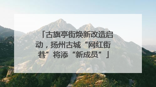 古旗亭街焕新改造启动，扬州古城“网红街巷”将添“新成员”
