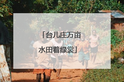 台儿庄万亩水田着绿裳