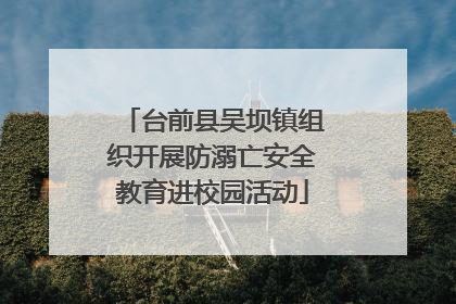 台前县吴坝镇组织开展防溺亡安全教育进校园活动