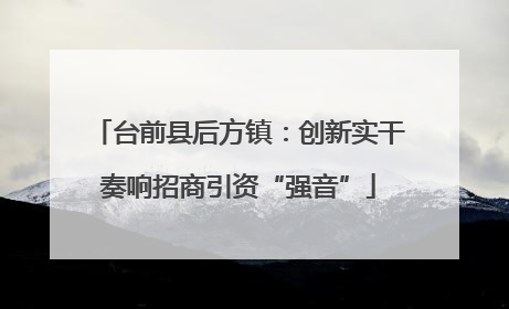 台前县后方镇：创新实干奏响招商引资“强音”