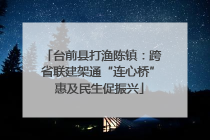 台前县打渔陈镇：跨省联建架通“连心桥” 惠及民生促振兴