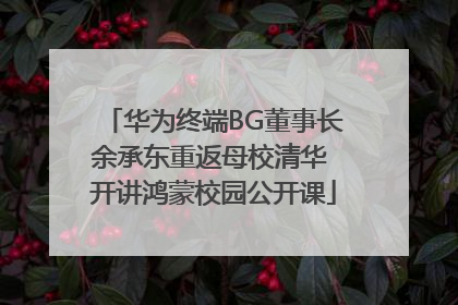 华为终端BG董事长余承东重返母校清华 开讲鸿蒙校园公开课
