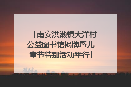 南安洪濑镇大洋村公益图书馆揭牌暨儿童节特别活动举行