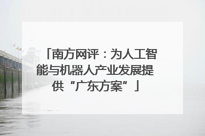 南方网评：为人工智能与机器人产业发展提供“广东方案”