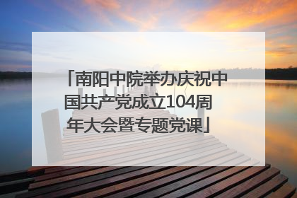 南阳中院举办庆祝中国共产党成立104周年大会暨专题党课
