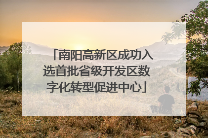 南阳高新区成功入选首批省级开发区数字化转型促进中心
