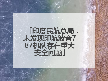 印度民航总局：未发现印航波音787机队存在重大安全问题
