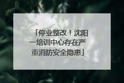 停业整改！沈阳一培训中心存在严重消防安全隐患