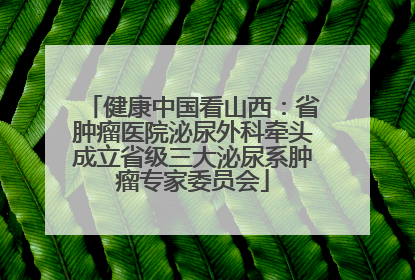 健康中国看山西：省肿瘤医院泌尿外科牵头成立省级三大泌尿系肿瘤专家委员会