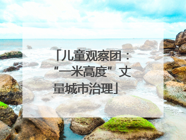 儿童观察团：“一米高度”丈量城市治理