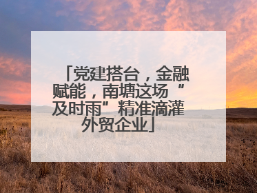 党建搭台，金融赋能，南塘这场“及时雨”精准滴灌外贸企业