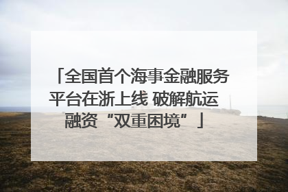 全国首个海事金融服务平台在浙上线 破解航运融资“双重困境”