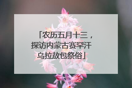农历五月十三，探访内蒙古赛罕汗乌拉敖包祭俗