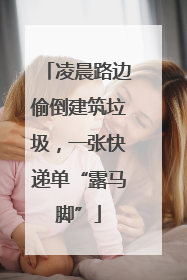凌晨路边偷倒建筑垃圾，一张快递单“露马脚”