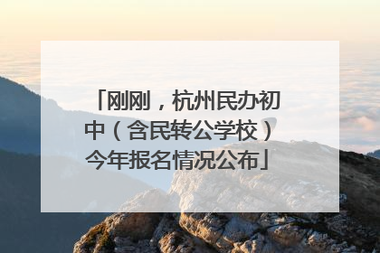 刚刚，杭州民办初中（含民转公学校）今年报名情况公布