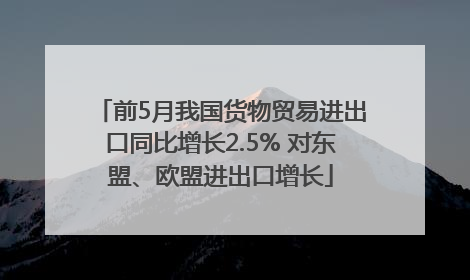 前5月我国货物贸易进出口同比增长2.5% 对东盟、欧盟进出口增长