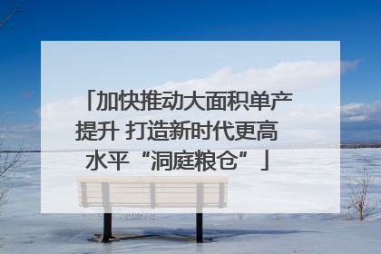 加快推动大面积单产提升 打造新时代更高水平“洞庭粮仓”