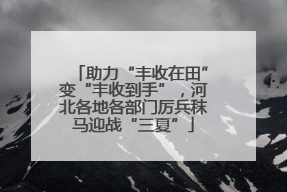 助力“丰收在田”变“丰收到手”，河北各地各部门厉兵秣马迎战“三夏”