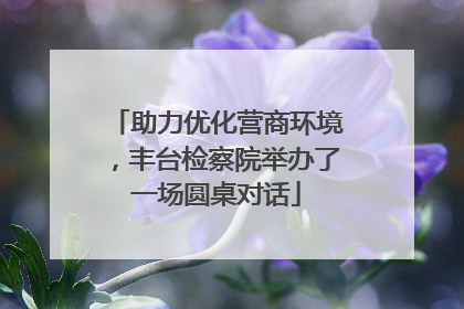 助力优化营商环境，丰台检察院举办了一场圆桌对话