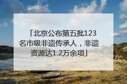 北京公布第五批123名市级非遗传承人，非遗资源达1.2万余项