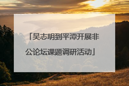 吴志明到平潭开展非公论坛课题调研活动