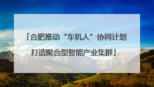 合肥推动“车机人”协同计划 打造聚合型智能产业集群