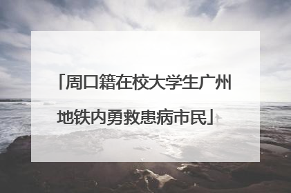 周口籍在校大学生广州地铁内勇救患病市民