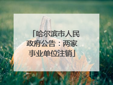 哈尔滨市人民政府公告：两家事业单位注销