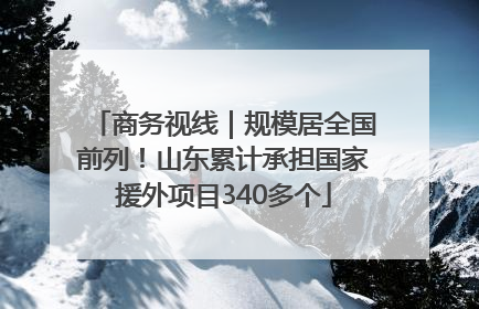 商务视线｜规模居全国前列！山东累计承担国家援外项目340多个