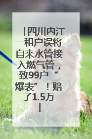 四川内江一租户误将自来水管接入燃气管，致99户“爆表”！赔了1.5万