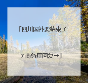 四川国补要结束了？商务厅回复→