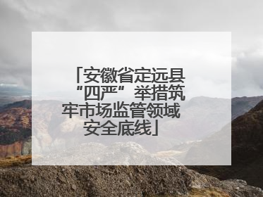 安徽省定远县“四严”举措筑牢市场监管领域安全底线