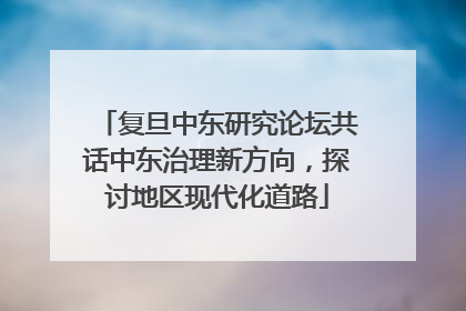 复旦中东研究论坛共话中东治理新方向，探讨地区现代化道路