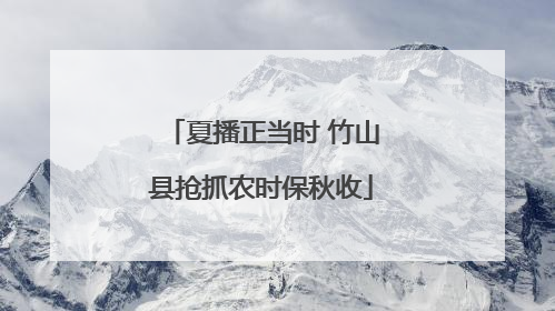 夏播正当时 竹山县抢抓农时保秋收