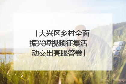 大兴区乡村全面振兴短视频征集活动交出亮眼答卷
