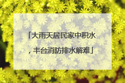 大雨天居民家中积水，丰台消防排水解难