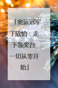 奥运冠军丁欣怡：走下领奖台 一切从零开始