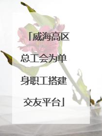 威海高区总工会为单身职工搭建交友平台