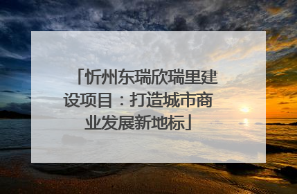 忻州东瑞欣瑞里建设项目：打造城市商业发展新地标