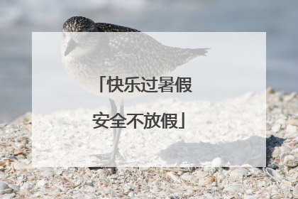 快乐过暑假 安全不放假