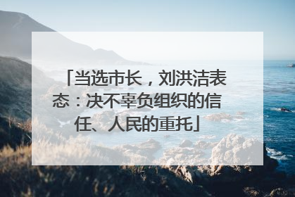 当选市长，刘洪洁表态：决不辜负组织的信任、人民的重托