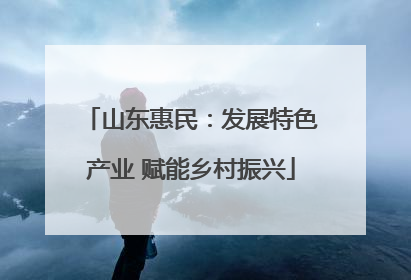 山东惠民：发展特色产业 赋能乡村振兴