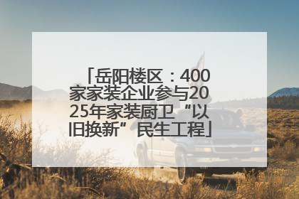 岳阳楼区：400家家装企业参与2025年家装厨卫“以旧换新”民生工程